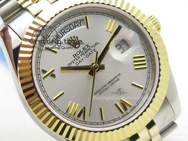 MiroTime 0108 DayDate II 41mm MK Best Edition SS RG Wrapped Sliver Dial Roman Marker On Bracelet A Casual 4005